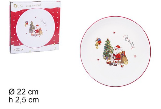 [106437] Christmas ceramic lunch box decorated with Santa Claus 22 cm