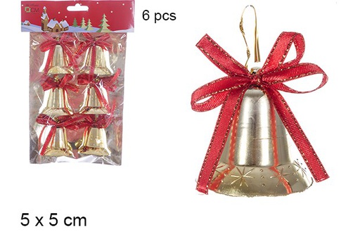 [106946] Pack 6 golden smooth bells 5 cm