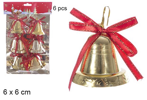 [106947] Pack 6 golden smooth bells 6 cm