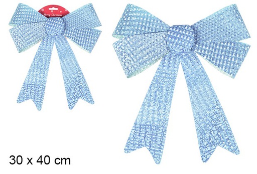 [107015] Lazo navidad laser azul celeste 30x40cm