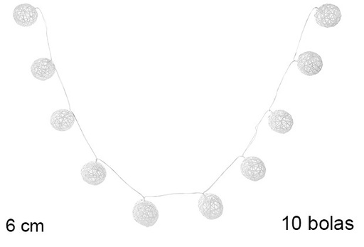 [107080] LED strip lights 10 balls 2 AA 6 cm