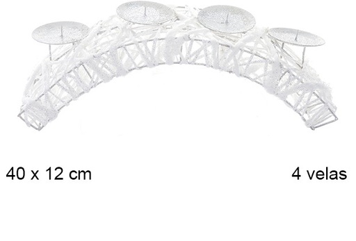 [107085] Castiçal grande ponte brilhante 4 velas