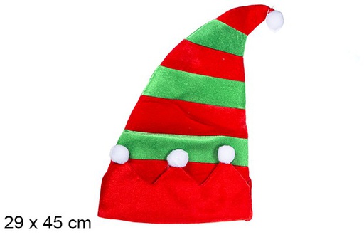 [107415] Bonnet lutin Noël avec boules 29x45 cm  