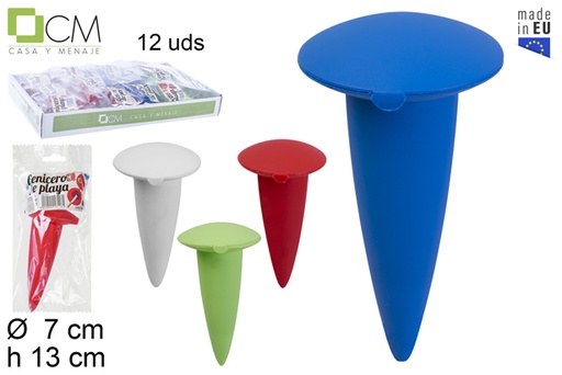 [106118] Cendrier de plage en plastique de couleurs assorties