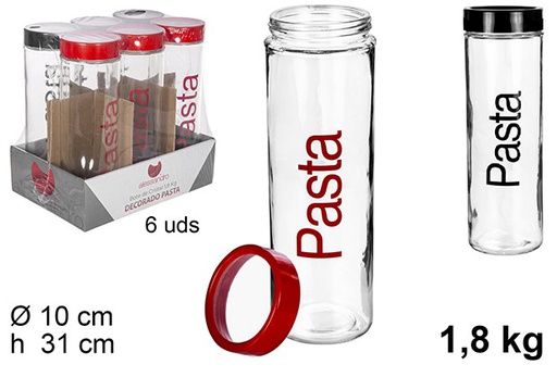 [104153] Decorated glass jar pasta 1,8 kg