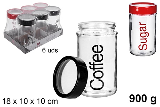 [104152] Bote cristal coffee-sugar 900 gr.