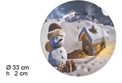 [045706] Assiette de Noël décorée 33 cm