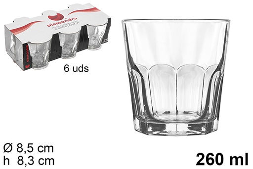 [104523] Pack 6 Casablanca water glass glasses 260 ml