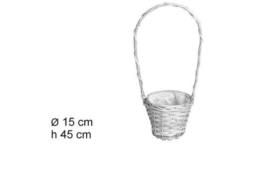 [107501] Christmas silver florist round basket 15x45 cm