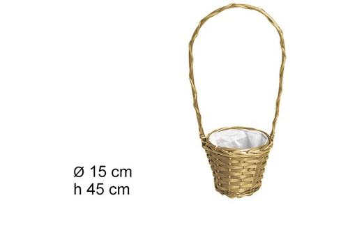 [107502] Cesta redonda florista oro Navidad 15x45 cm