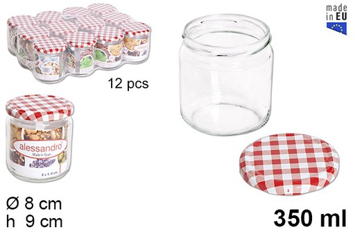 [105791] Round glass jar with vichy lid 350 ml