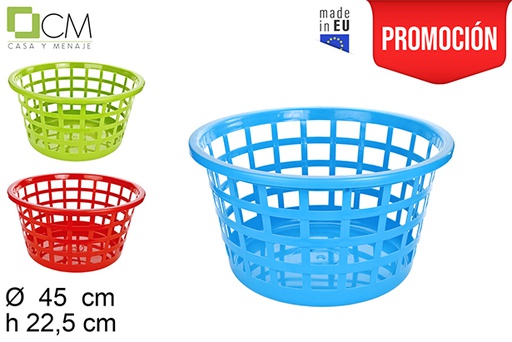 [103047] Plastic laundry basket in assorted colors