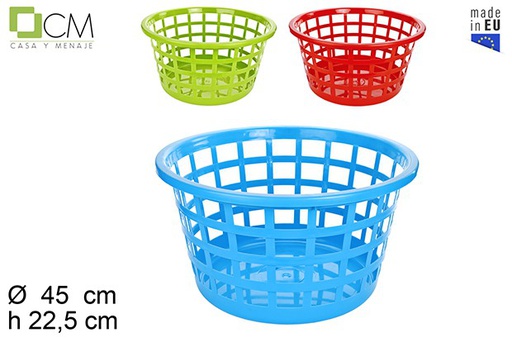[103047] Plastic laundry basket in assorted colors