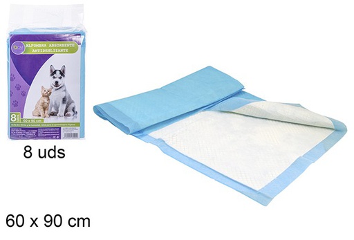 [106095] Pack 8 alfombras absorbentes mascotas antideslizante 60x90 cm