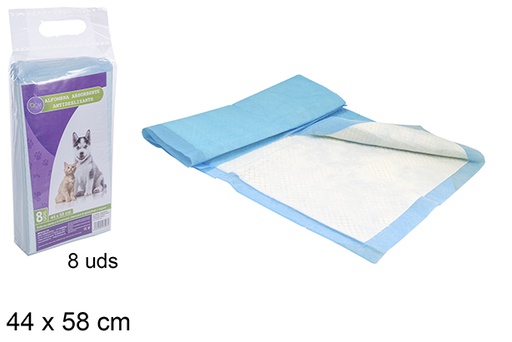 [106096] Pack 8 tapete absorvente antiderrapante para animais de estimação 44x58 cm