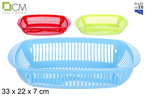 [107506] Cesta rectangular colores surtidos 33x22 cm