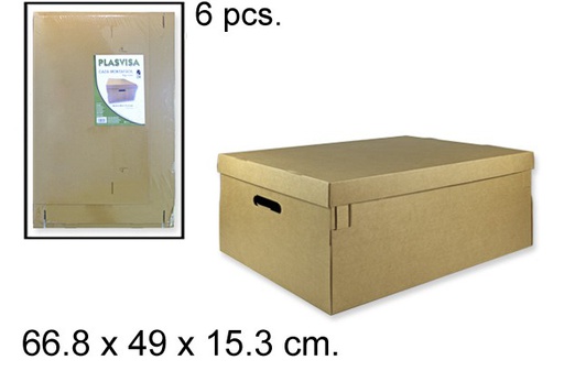 [101766] Boîte en carton multifonction marron 67x49x15 cm