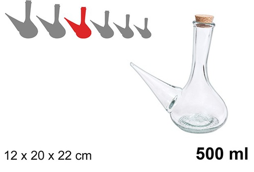 [107430] Glass jug with cork stopper 500 ml