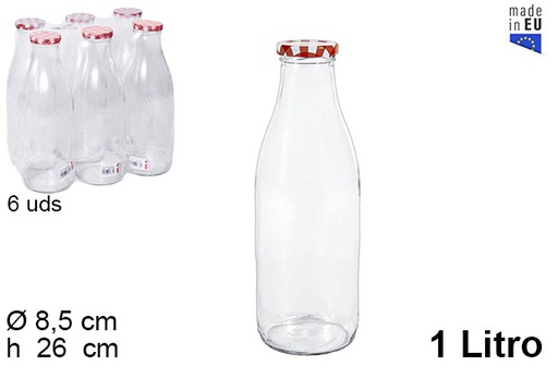 [107575] Glass bottle with vichy lid 1 l.