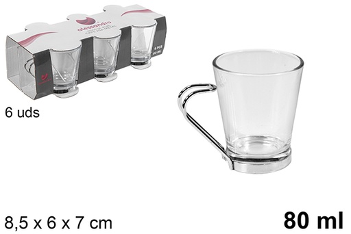 [105625] Taza cristal café asa metal 80 ml