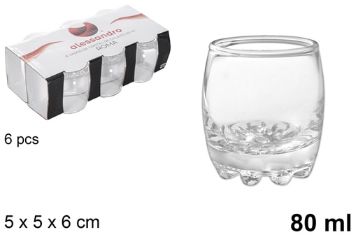 [105539] Pack 6 vaso chupito cristal roma 80 ml