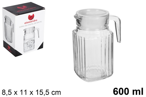 [100005] Jarra cristal agua tapa blanca 600 ml
