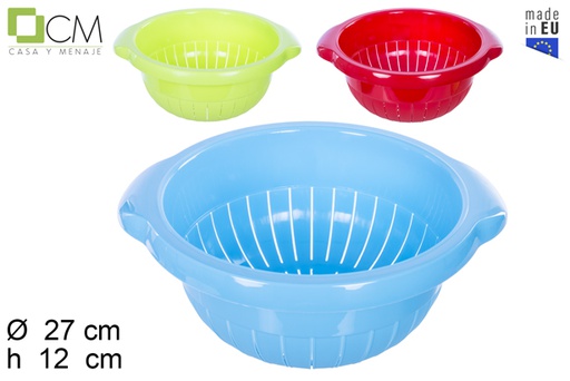 [107509] Plastic vegetable colander in assorted colours 27 cm