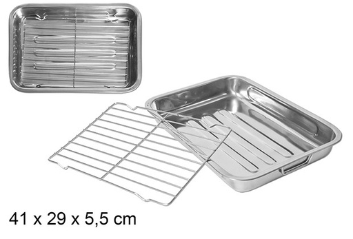 [105805] Oven tray with grill 40 cm