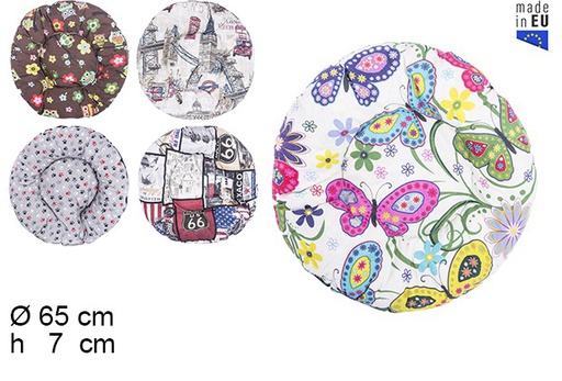 [103193] Round pet cushion decorated 65 cm