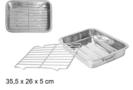 [105804] Oven tray with grill 35 cm