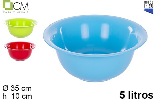 [102815] Bacinella in plastica colori assortiti 5 l.