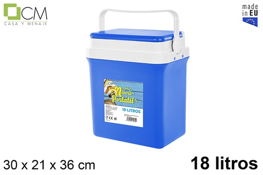 [103062] Nevera azul tapa plana 18 l.