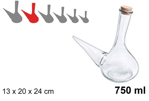 [107431] Glass jug with cork stopper 750 ml