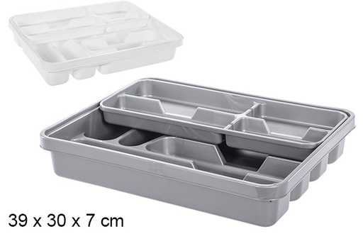 [107833] Separates white/gray plastic cutlery