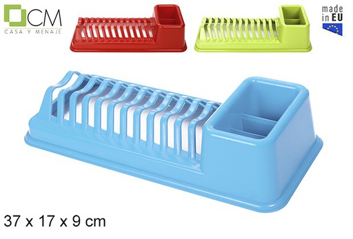 [103044] Egouttoir en plastique 12 assiettes couleurs assorties