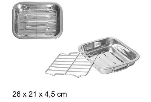 [105802] Oven tray with grill 25 cm