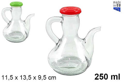 [107795] Huilier arcuza verre avec bouchon en plastique 250 ml