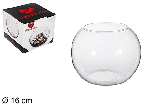 [106117] Florero cristal bola caja regalo 16 cm