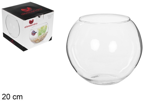 [104526] Glass ball flower vase 20 cm