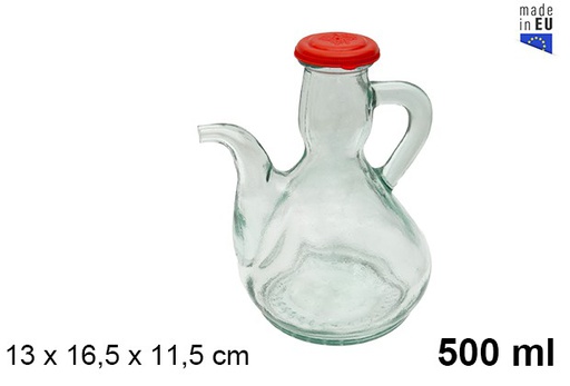 [107794] Huilier arcuza verre avec bouchon en plastique 500 ml