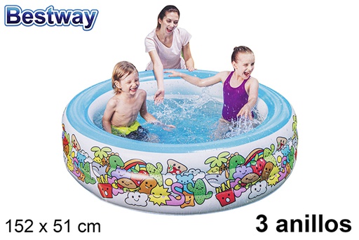 [203876] Piscina gonfiabile 3 anelli fondale 152 cm