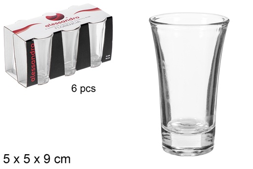 [105974] Pack 6 vasos chupito cristal Florencia 70 ml