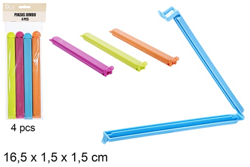 [105304] Pack 4 jumbo bag clips 16,5 cm