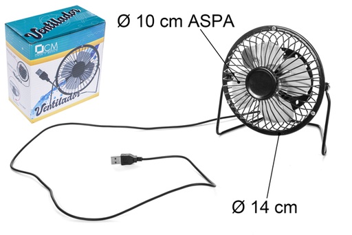 [107257] Ventilador hierro USB 14x13 cm