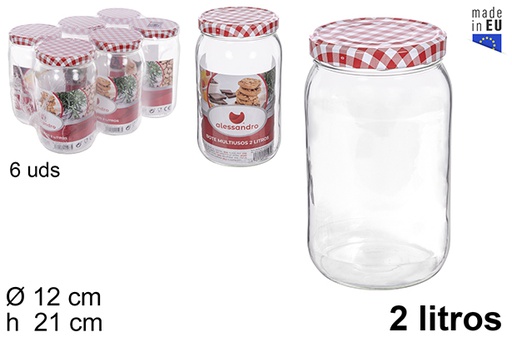 [105597] Round glass jar with vichy lid 2 l.