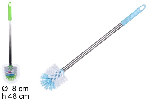 [100211] Brosse WC avec manche en acier inoxydable 48 cm