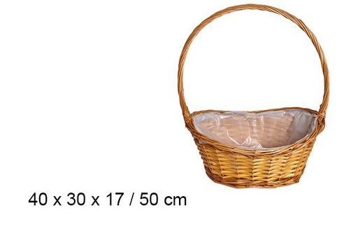 [107518] Lined honey Christmas basket 50 cm 