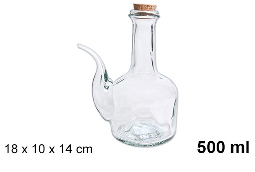 [107433] Barril de vidro com rolha de cortiça 1/2 l.