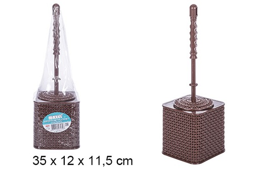 [203740] Wenge square plastic toilet brush holder