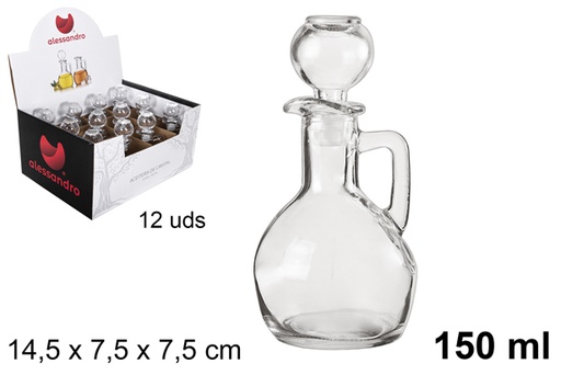 [101846] Round glass cruet with stopper 150 ml